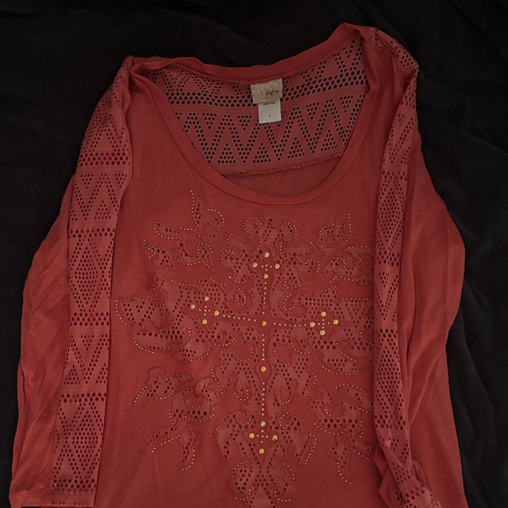 Daytrip Terracotta Embroidered Blouse